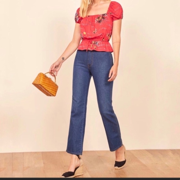 Reformation Lenny Top in Fiji Tropical Print Size Small - Picture 2 of 11